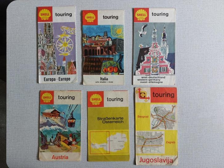 Oude Wegenkaarten Benzine & Olie van SHELL, Verzamelen, Merken en Reclamevoorwerpen, Gebruikt, Gebruiksvoorwerp, Ophalen of Verzenden