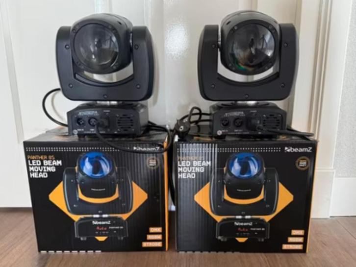2 stuks Beamz Panther 85 Moving Heads, Muziek en Instrumenten, Licht en Laser, Zo goed als nieuw, Licht, Geluidgestuurd, Kleur