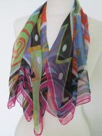 Vintage sjaal, multicolour dessin, Kleding | Dames, Mutsen, Sjaals en Handschoenen, Ophalen of Verzenden, Gedragen, Maat 46/48 (XL) of groter