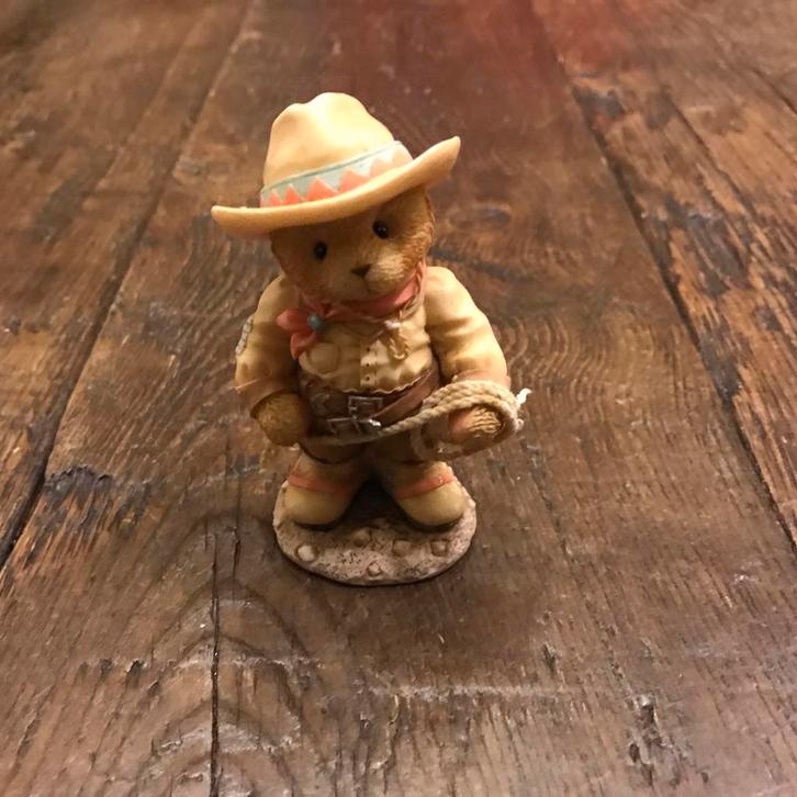 Cherished Teddy Roy - Cowboy Beeldje, Tuin en Terras, Tuinbeelden, Gebruikt, Dierenbeeld, Kunststof, Ophalen of Verzenden