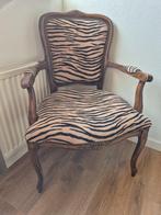 Stoeltje antiek look tijgerprint barok, Huis en Inrichting, Stoelen, Ophalen, Hout, Bruin, Zo goed als nieuw