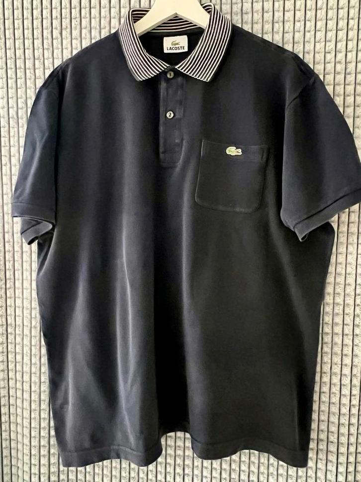 LACOSTE polo donkerblauw/wit, Kleding | Heren, Polo's, Zo goed als nieuw, Overige maten, Blauw, Ophalen of Verzenden