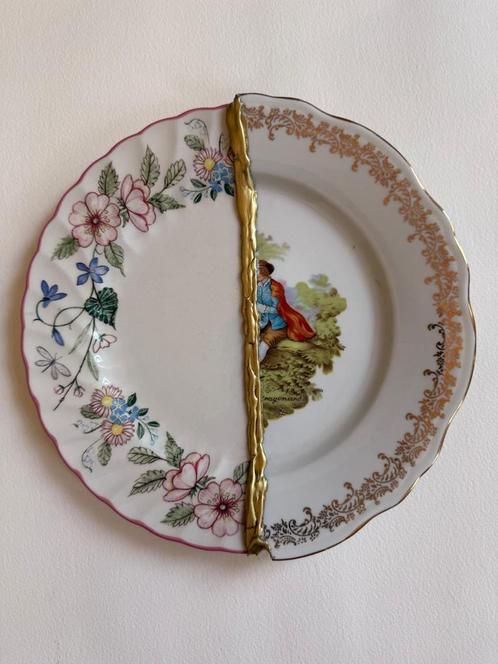 Prachtig kantsugi wandbord , vintage , keramiek, Antiek en Kunst, Antiek | Porselein, Ophalen of Verzenden