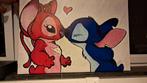 Stitch & Angel Canvas Schilderij - Handgeschilderd, Antiek en Kunst, Ophalen of Verzenden