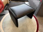 Nieuw Leolux Bora Voetenbank Zwart leer Design poef Hocker, Leolux, Nieuw, Leer, Ophalen of Verzenden