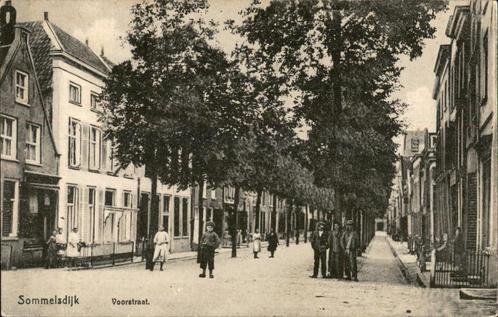 Sommelsdijk Voorstraat st 1928, Verzamelen, Ansichtkaarten | Nederland, Gelopen, Zuid-Holland, 1920 tot 1940, Ophalen of Verzenden