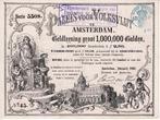 Paleis voor Volksvlijt aandeel f 2.50 te Amsterdam 1869, Ophalen of Verzenden, Voor 1920, Aandeel