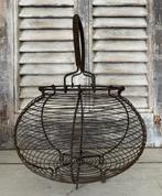 Brocante panier en fil de fer eiermand draadmand, Antiek en Kunst, Ophalen of Verzenden