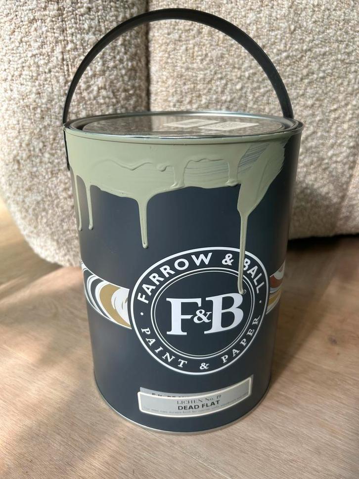 Farrow & Ball Muurverf - Lichen No. 19 - Draf Flat, Doe-het-zelf en Verbouw, Verf, Beits en Lak, Zo goed als nieuw, Verf, Minder dan 5 liter