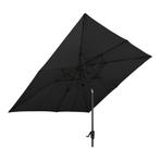 Vierkante parasol met molen 250 x 250 cm kleur zwart, Tuin en Terras, Parasols, Ophalen of Verzenden, Nieuw, Stokparasol, Kantelbaar