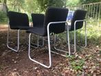 4 Castelijn stoelen zitten goed, Huis en Inrichting, Stoelen, Ophalen, Gebruikt, Zwart, Metaal