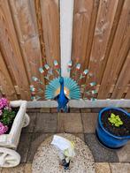 Metalen pauw decoratie, Tuin en Terras, Ophalen of Verzenden, Gebruikt, Metaal, Dierenbeeld