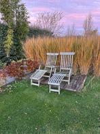 2 teakhouten ligstoelen, Tuin en Terras, Ophalen, Gebruikt, Teakhout