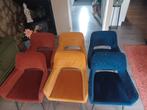 6 x eetkamerstoel Velvet, Huis en Inrichting, Stoelen, Ophalen, Gebruikt, Blauw