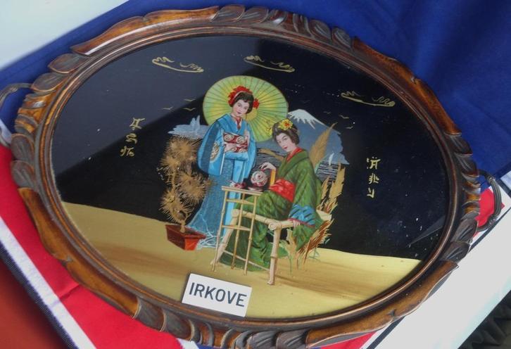 MOOI DIENBLAD JAPANSE STIJL * Groot *, Huis en Inrichting, Woonaccessoires | Dienbladen, Zo goed als nieuw, Hout, Ovaal, Verzenden