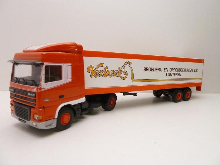 DAF XF  '' Verbeek Lunteren ''  Lion car, Hobby en Vrije tijd, Modelauto's | 1:50, Gebruikt, Bus of Vrachtwagen, Lion Toys, Ophalen of Verzenden