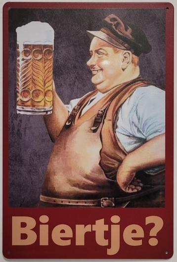 Biertje ? Man bierpul reclamebord van metaal wandbord deco  beschikbaar voor biedingen