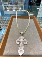 925 Zilveren Koningsketting met Kruis, Sieraden, Tassen en Uiterlijk, Kettingen, Nieuw, Ophalen of Verzenden, Met edelsteen, Zilver