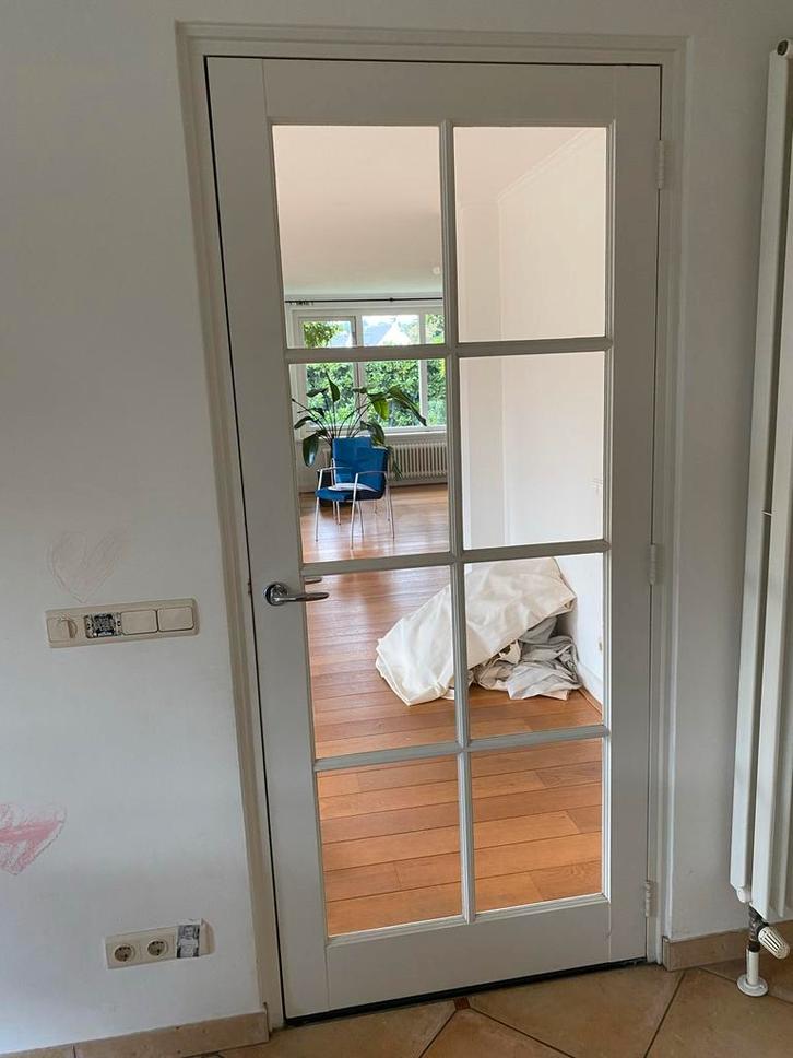 3 Paneeldeuren: 2 Glas, 1 Dicht - 211,5 x 92,5/92,7, Doe-het-zelf en Verbouw, Deuren en Horren, Gebruikt, Binnendeur, 200 tot 215 cm