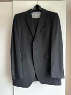 Zwart kostuum / pak heren subtiel krijtstreepje (maat 102), Maat 48/50 (M), Angelo Litrico, Zwart, Ophalen of Verzenden