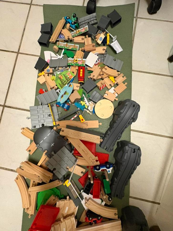 Houten Speelgoed Treinbaan Onderdelen, Kinderen en Baby's, Speelgoed | Buiten | Voertuigen en Loopfietsen, Gebruikt, Overige typen