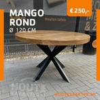 Mango tafel compleet 120cm, Ophalen, 100 tot 150 cm, Rond, Nieuw