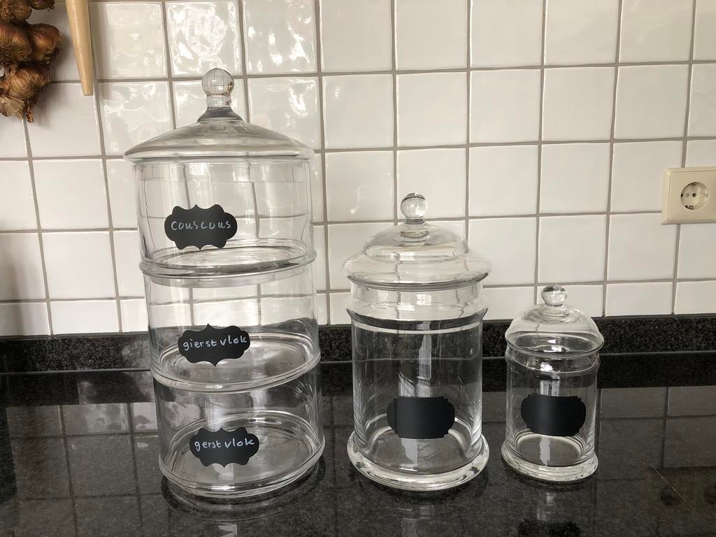 Voorraad potten, voorraadpot, glas., Ophalen, Zo goed als nieuw, Glas, Overige typen