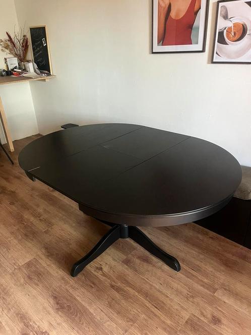 IKEA Rosentorp uitschuifbare tafel zwart, Huis en Inrichting, Tafels | Eettafels, Gebruikt, 100 tot 150 cm, 50 tot 100 cm, Vijf personen of meer