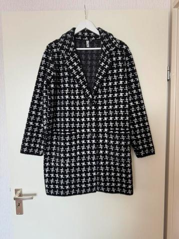 Zwart/grijs vest/jas met pied-de-poule print beschikbaar voor biedingen