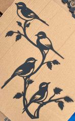 Metalen wand decoratie vogels op tak, Ophalen of Verzenden