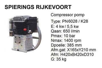 Compressor pomp Shamal Cremers K28 Spierings kompressorpumpe beschikbaar voor biedingen