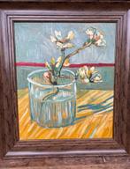 Amandelbloesem in glas - Vincent van Gogh (nageschilderd), Antiek en Kunst, Ophalen of Verzenden
