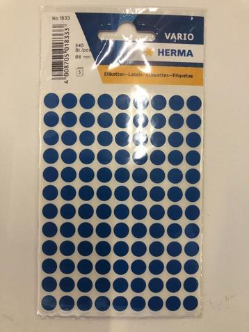 Etiketten rond Herma 1833 blauw 8 mm beschikbaar voor biedingen