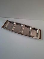Vintage Lundtofte Denemarken Serveerschaal RVS en teak, Ophalen of Verzenden, Gebruikt