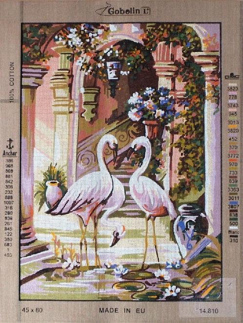 Cado voorbedrukt borduurstramien  flamingo's  810, Hobby en Vrije tijd, Borduren en Borduurmachines, Nieuw, Onderdeel of Toebehoren