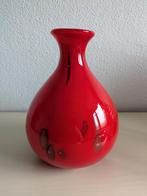 Zware rode glazen vaas, Antiek en Kunst, Ophalen of Verzenden