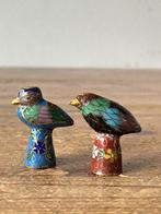 2 Beeldjes / Figuurtjes - Vogels  - cloisonné, Antiek en Kunst, Antiek | Koper en Brons, Ophalen of Verzenden