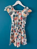 Zomerse jumpsuit maat 134 wit met roze gele bloemen, Ophalen of Verzenden, Zo goed als nieuw, Meisje