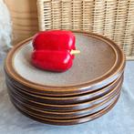 Seventies bruine diepe borden pastaborden 5 stuks, Keramiek, Ophalen of Verzenden, Zo goed als nieuw, Overige stijlen