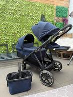 Cybex Gazelle S Duo Ocean Blue – Compleet & in topstaat!, Kinderen en Baby's, Kinderwagens en Combinaties, Zo goed als nieuw, Verstelbare duwstang