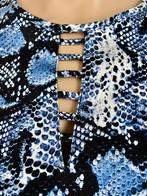 G381 Nieuw:  mt. S=36 jurk jurkje blauw/wit van CdlC, Kleding | Dames, Blauw, Nieuw, Ophalen of Verzenden, Knielengte