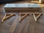IKEA Wandplank Wit met Lades & Houten Steunen, Huis en Inrichting, Woonaccessoires | Wandplanken en Boekenplanken, Ophalen, Zo goed als nieuw