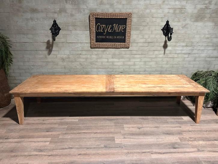 Boerentafel van 4 meter lang - 400 x 120 cm + 79 cm hoog, Huis en Inrichting, Tafels | Eettafels, Zo goed als nieuw, 100 tot 150 cm