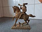 Prachtig vintage beeld Heraut te paard, Antiek en Kunst, Antiek | Koper en Brons, Ophalen of Verzenden