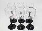 # 6 Luminarc witte wijnglazen zwarte voet, Verzamelen, Glas en Borrelglaasjes, Ophalen of Verzenden, Zo goed als nieuw, Overige typen