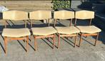 Palissander stoelen,Mid Century eetafel. Vintage,Retro, Huis en Inrichting, Stoelen, Ophalen, Gebruikt, Bruin, Vier