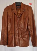 Leer jasje, Kleding | Dames, Jasjes, Kostuums en Pakken, Ophalen of Verzenden, Zo goed als nieuw, Maat 38/40 (M), Zwart