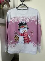 Vrolijke kerst sweater roze / wit mt L, Ophalen of Verzenden, Zo goed als nieuw