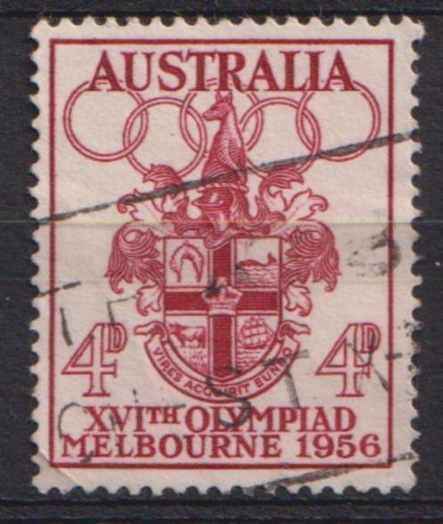 Australië 1956 Olympische spelen Wapen, Postzegels en Munten, Postzegels | Oceanië, Gestempeld, Ophalen of Verzenden