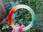 Regenboog jadeiet armband groen wit oranje rood, jade Azie, Sieraden, Tassen en Uiterlijk, Armbanden, Met edelsteen, Zo goed als nieuw